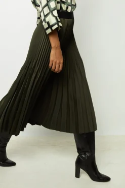 Plain pleated midi skirt - CHARLENE