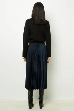 Plain pleated midi skirt - CHARLENE