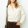 Plain satin blouse - BRIGITTE