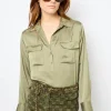 Plain satin blouse - BRIGITTE