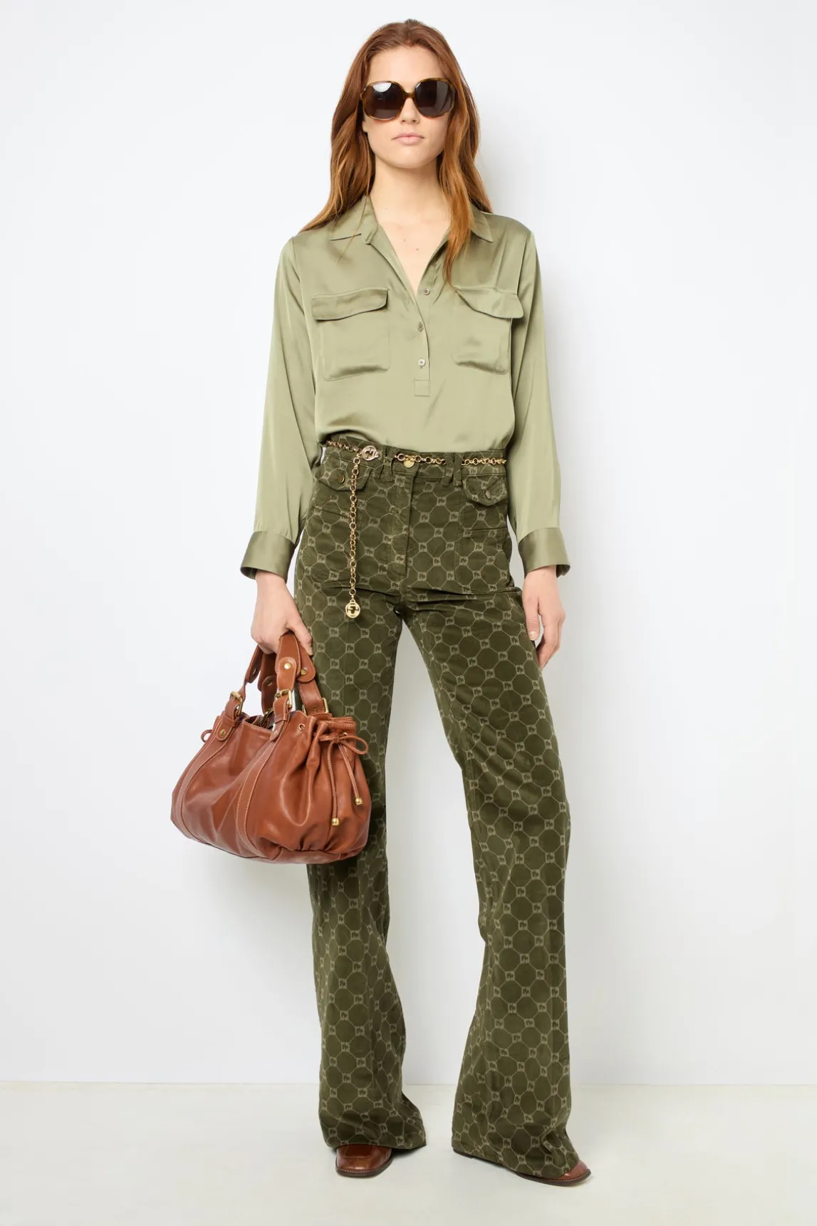 Plain satin blouse - BRIGITTE