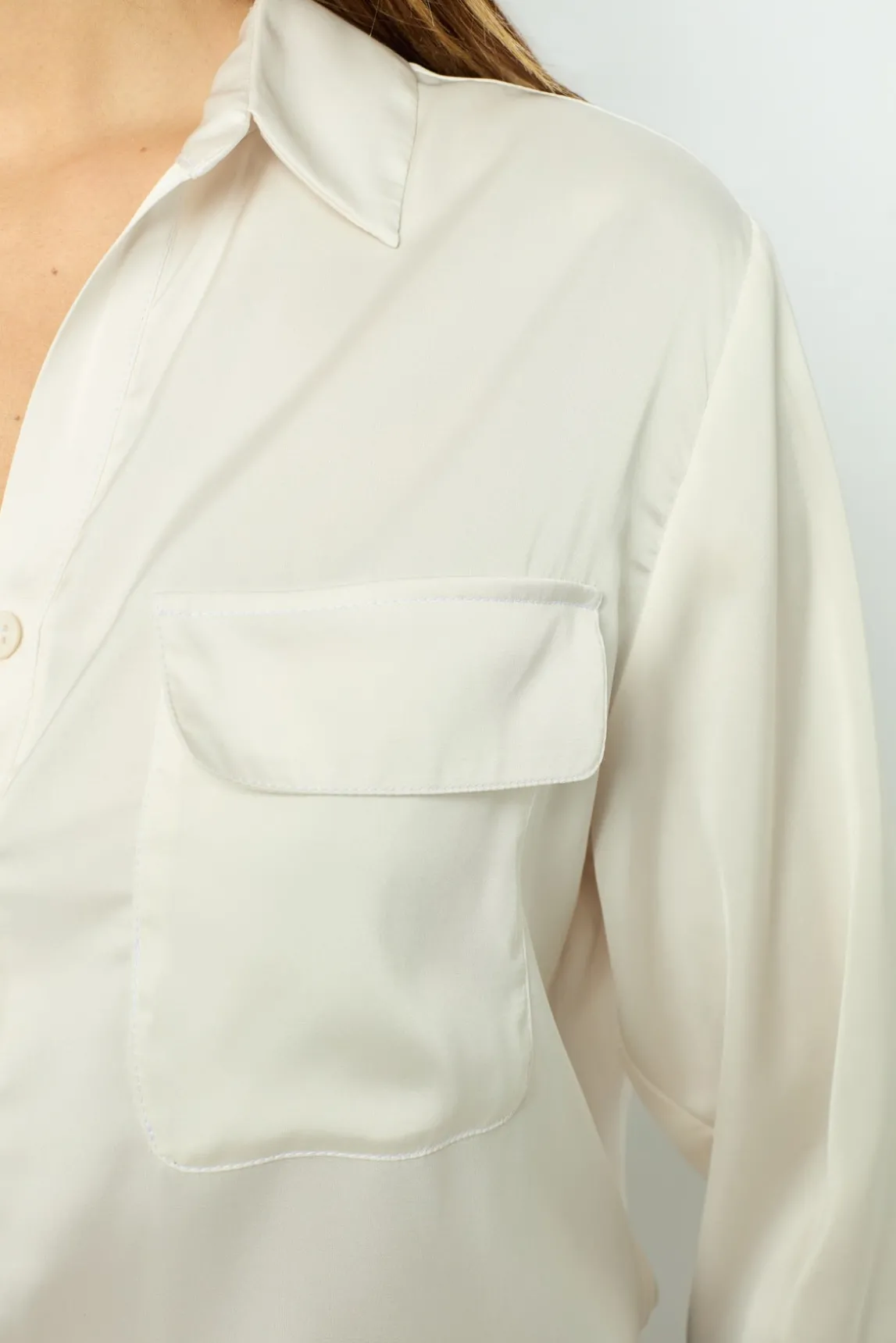 Plain satin blouse - BRIGITTE