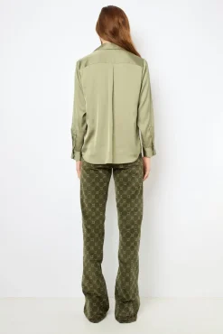 Plain satin blouse - BRIGITTE