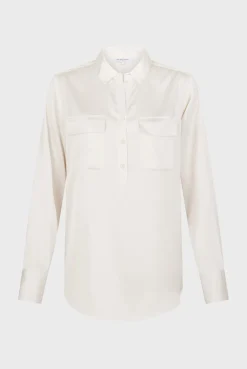 Plain satin blouse - BRIGITTE