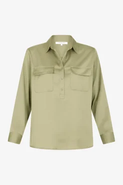 Plain satin blouse - BRIGITTE