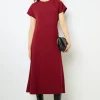 Plain waisted midi dress - SERGINA