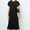 Plain waisted midi dress - SERGINA