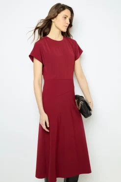 Plain waisted midi dress - SERGINA