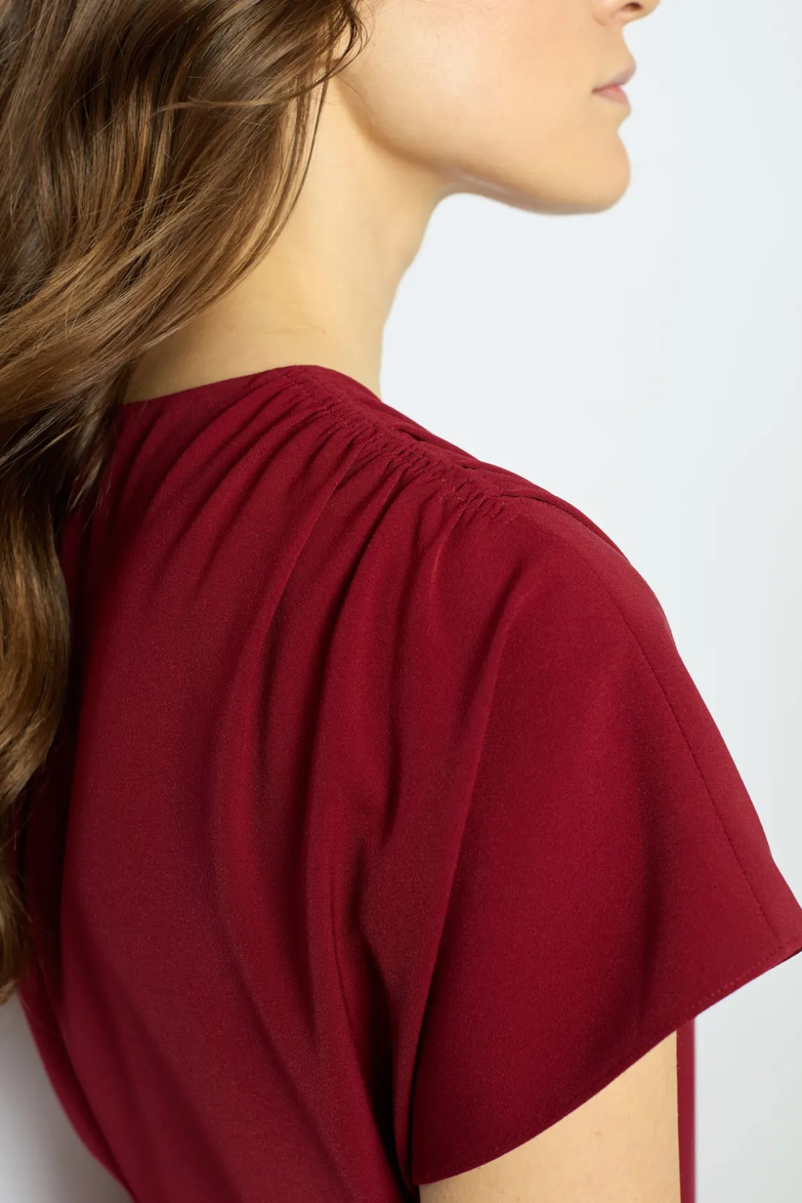 Plain waisted midi dress - SERGINA