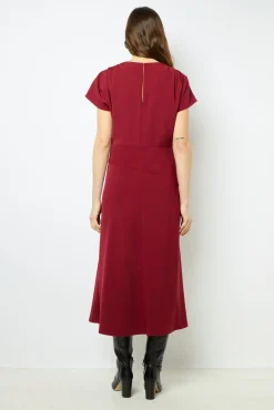 Plain waisted midi dress - SERGINA