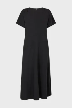 Plain waisted midi dress - SERGINA