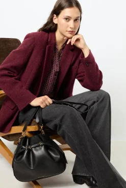 Plain wide jacket - MARINE