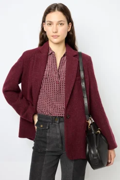 Plain wide jacket - MARINE