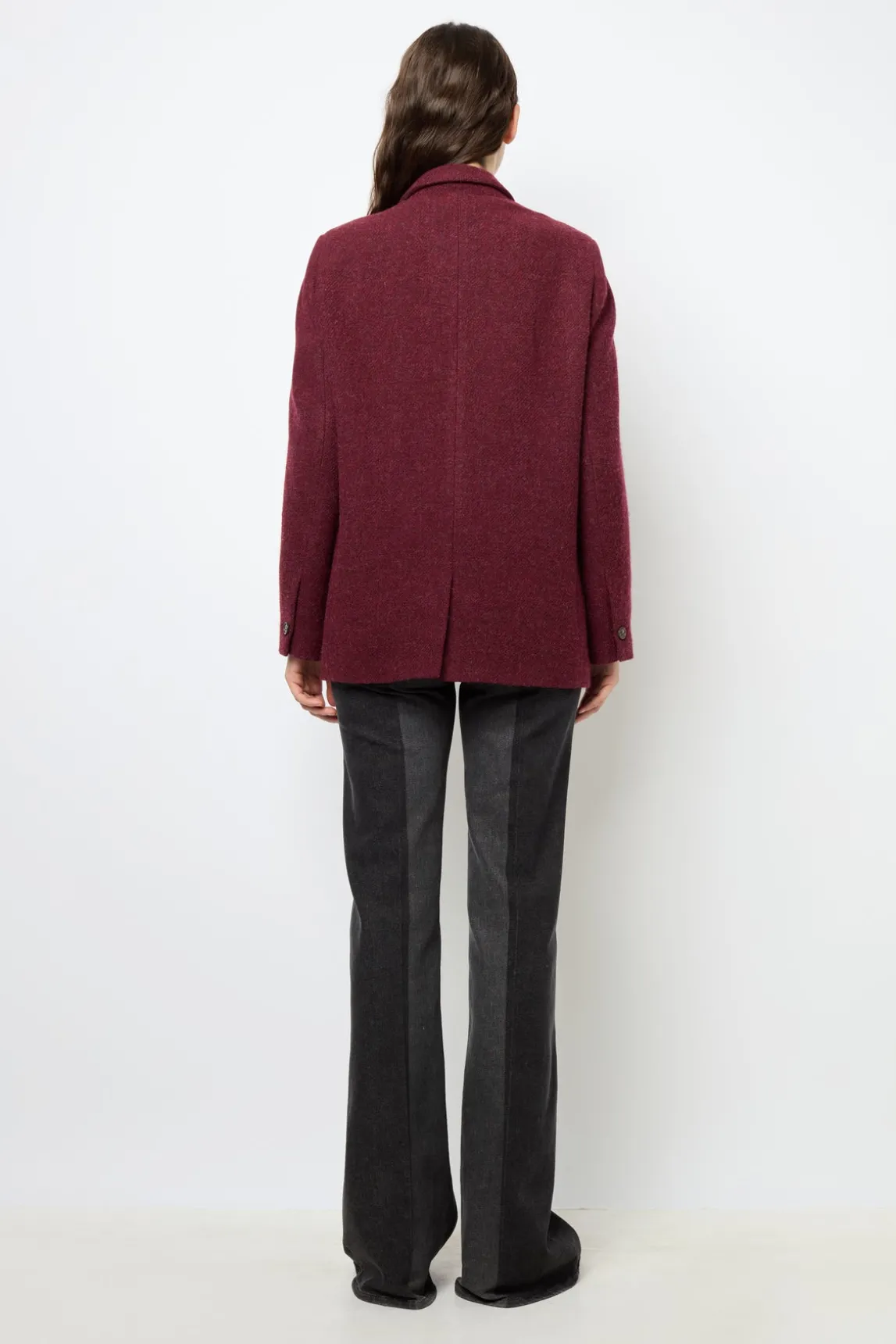 Plain wide jacket - MARINE