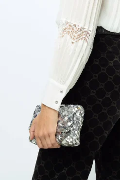 Pleated lace top - BELLINE