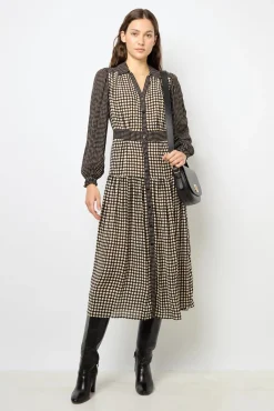 Polka Dot Long Shirt Dress - SUNITA