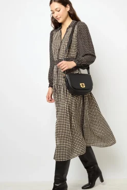 Polka Dot Long Shirt Dress - SUNITA