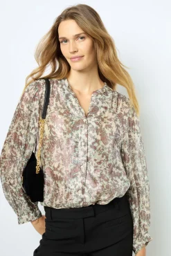 Print blouse with lurex - BASYLL