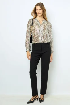 Print blouse with lurex - BASYLL