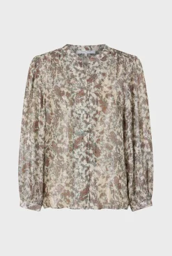 Print blouse with lurex - BASYLL