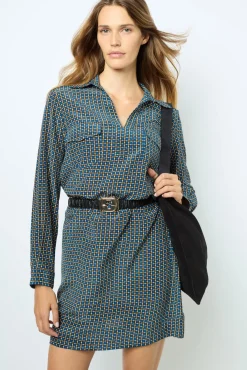 Printed silk mini dress - SAPHIA