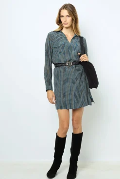 Printed silk mini dress - SAPHIA