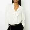 Pussy-bow collar blouse