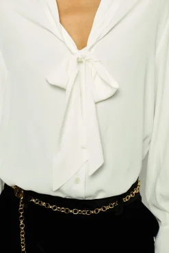 Pussy-bow collar blouse