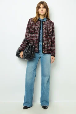 Red tweed jacket with braid - MAIWENN
