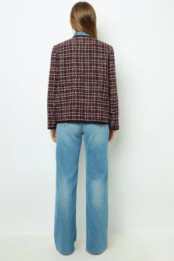 Red tweed jacket with braid - MAIWENN