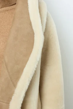 Reversible shearling coat with shawl collar - LEOCADIE