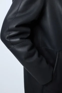 Reversible shearling hooded coat - LETITIA