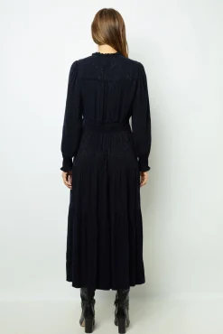 Ruffled jacquard maxi dress - SANDRINE