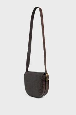Saddle bag in leather embossed cr