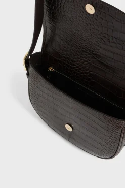 Saddle bag in leather embossed cr