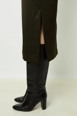 Satin midi skirt - CORALINE