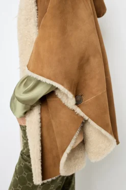 Shearling cape coat - LORIANE
