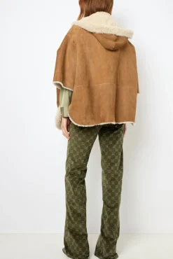 Shearling cape coat - LORIANE