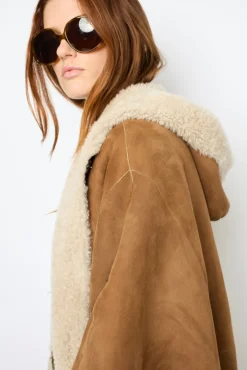 Shearling cape coat - LORIANE