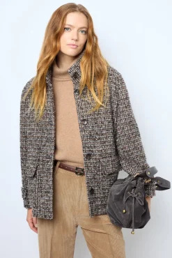 Short check coat - LEONTINE