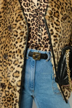 Short coat with leopard print - LAISSA