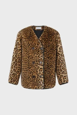 Short coat with leopard print - LAISSA