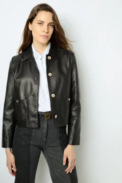 Short leather jacket - BEYZA