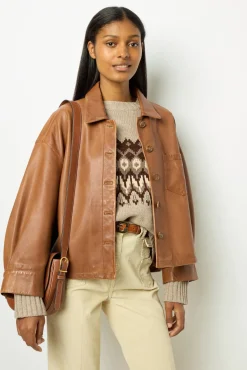 Short leather jacket - JOCYA