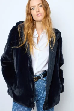 Short reversible parka in faux fur - LILYROSE