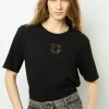 Short sleeve T-shirt with studded logo - ANOUCHE