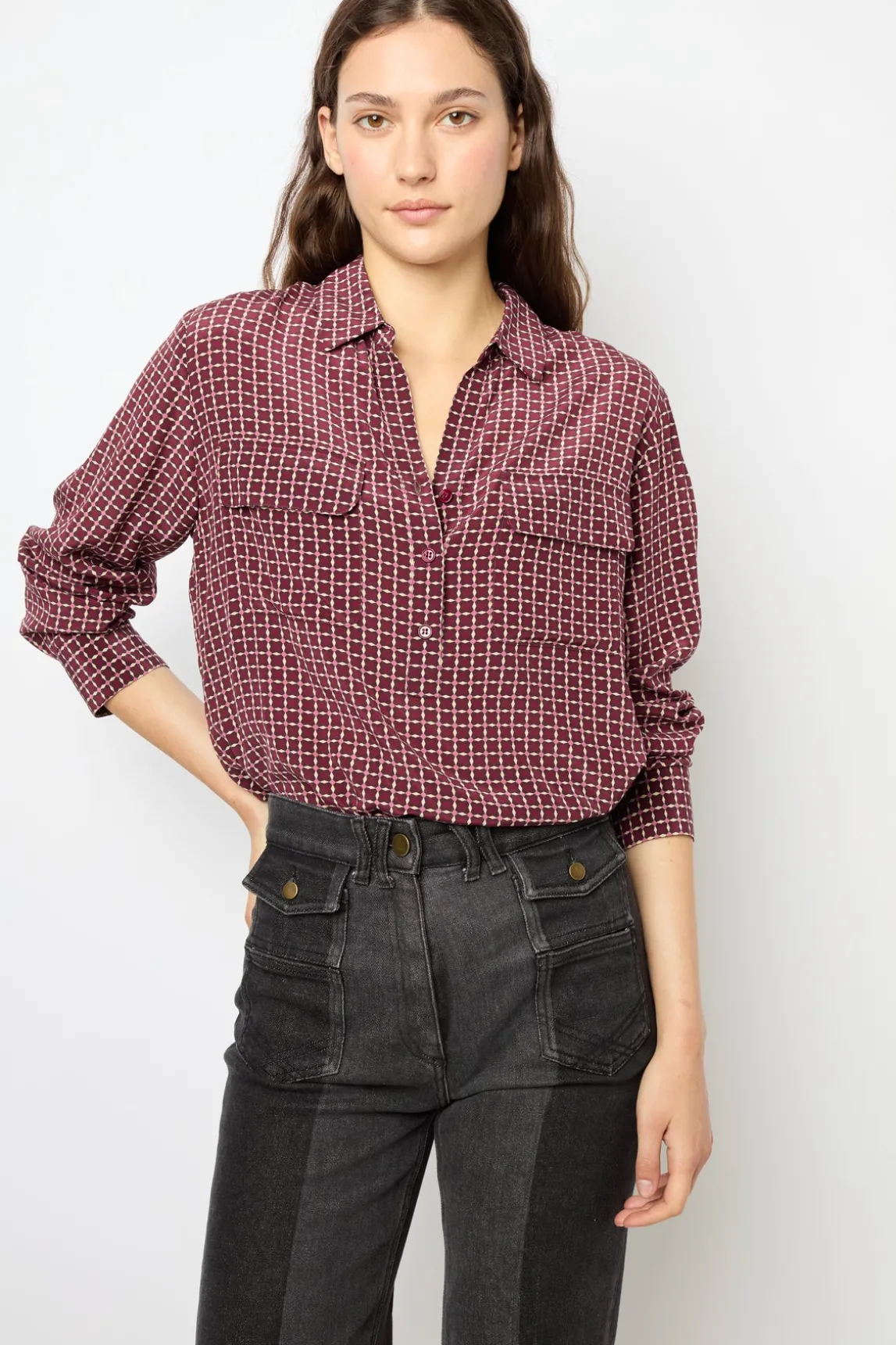 Silk printed blouse - BERNADETTE