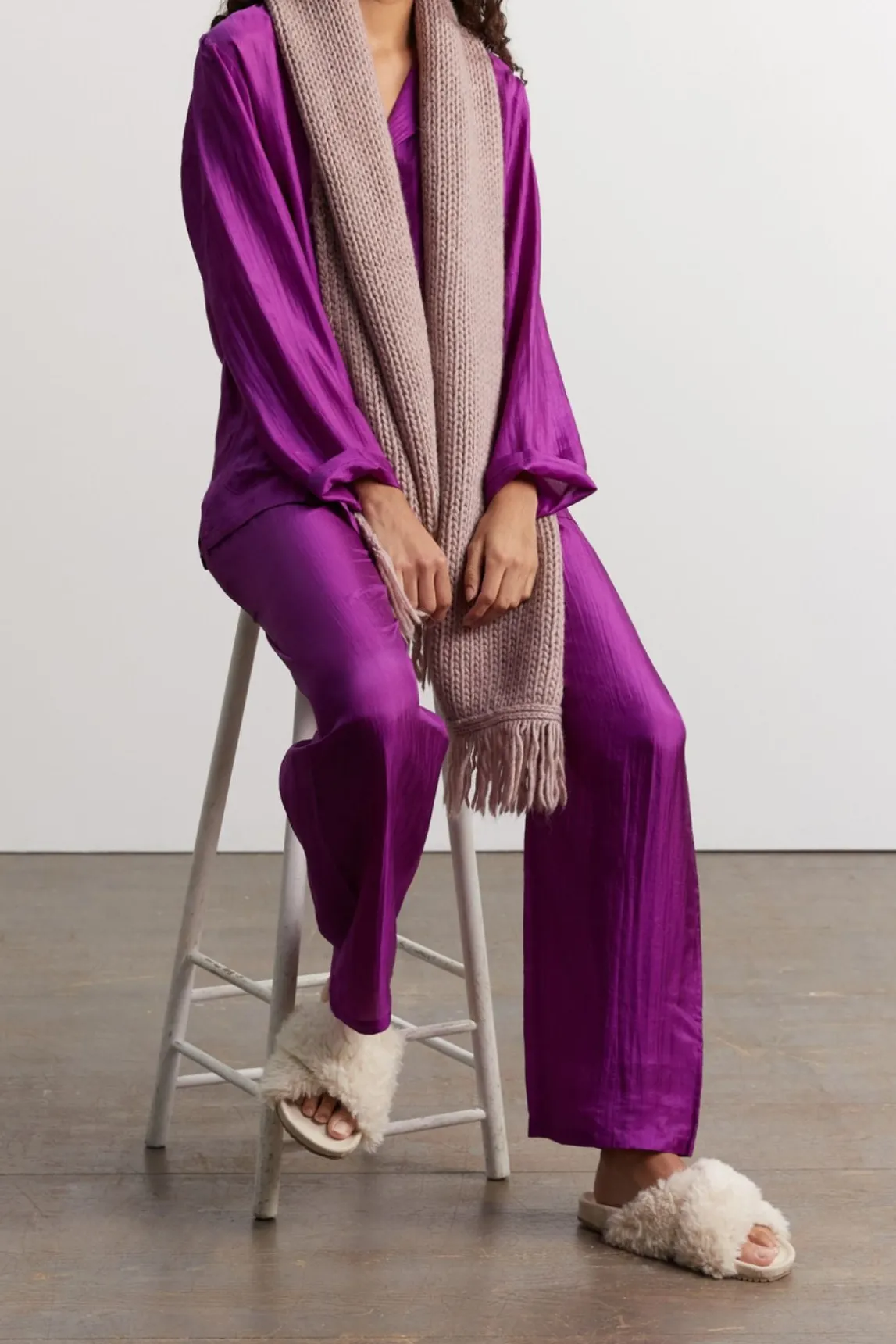Silk pyjamas - purple