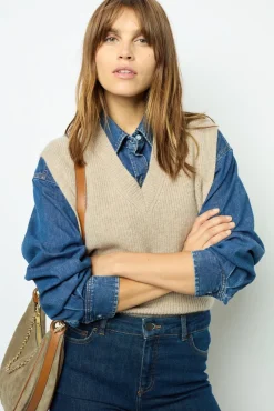 Sleeveless ribbed sweater - JULIETTA