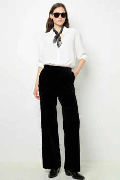 Smooth velvet pants - NORA